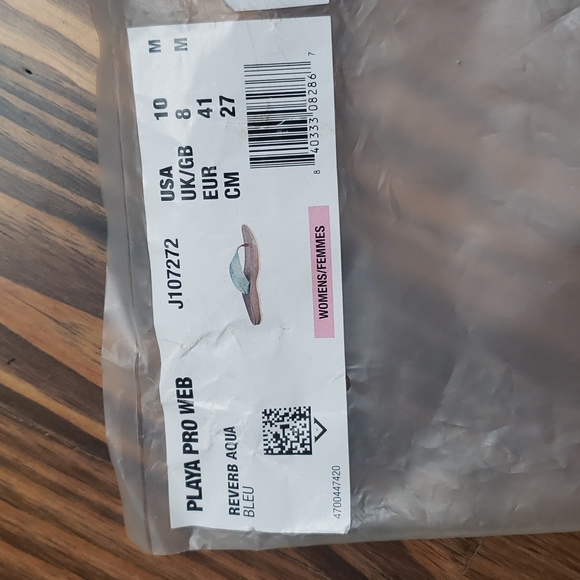 Chaco Women's (10) Playa Pro Web Reverb Aqua Flip Flops - Picture 2 of 4